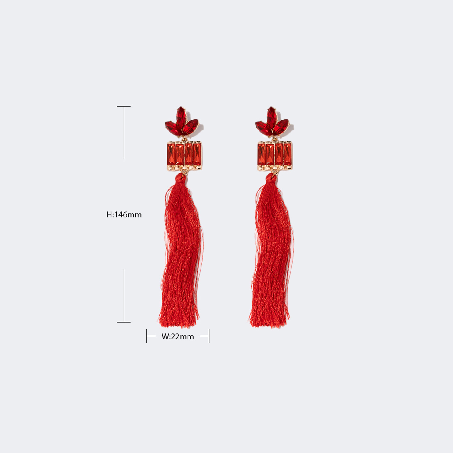 Stylish Long Tassels Red Earrings | ZEELOOL UK2