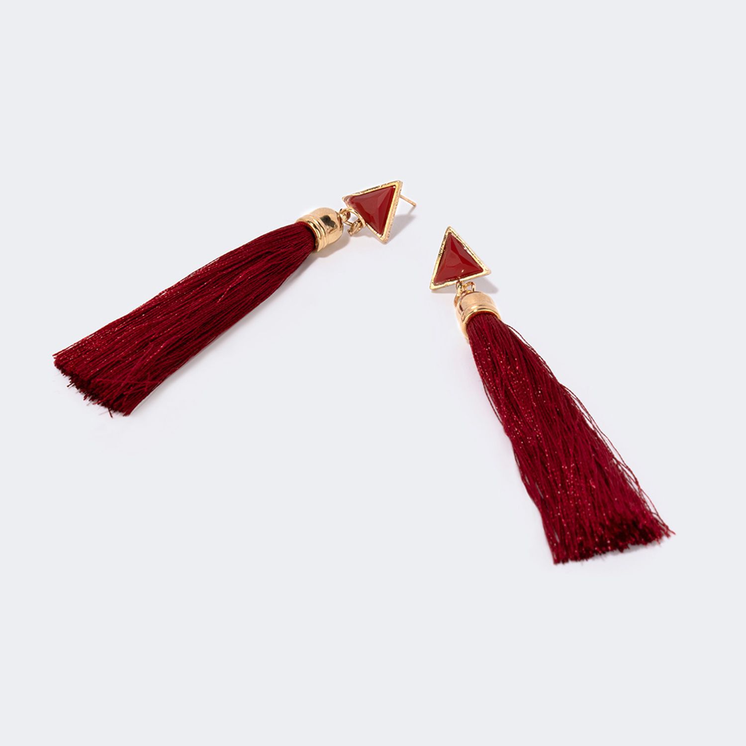 Vogue Bohemian Style Red Tassel Earrings | ZEELOOL UK0