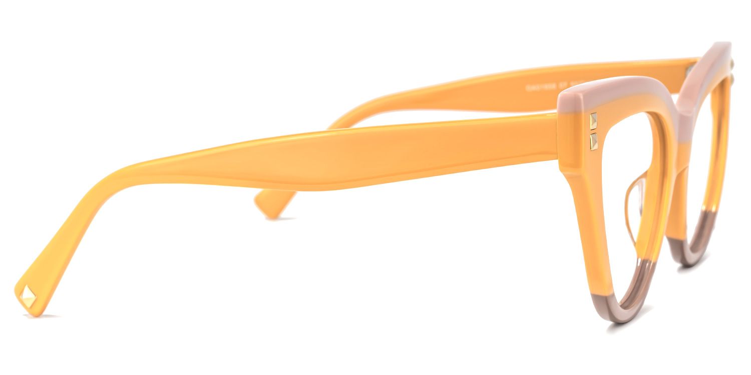 Cascata Cateye Earthy-Yellow Glasses | ZEELOOL UK2