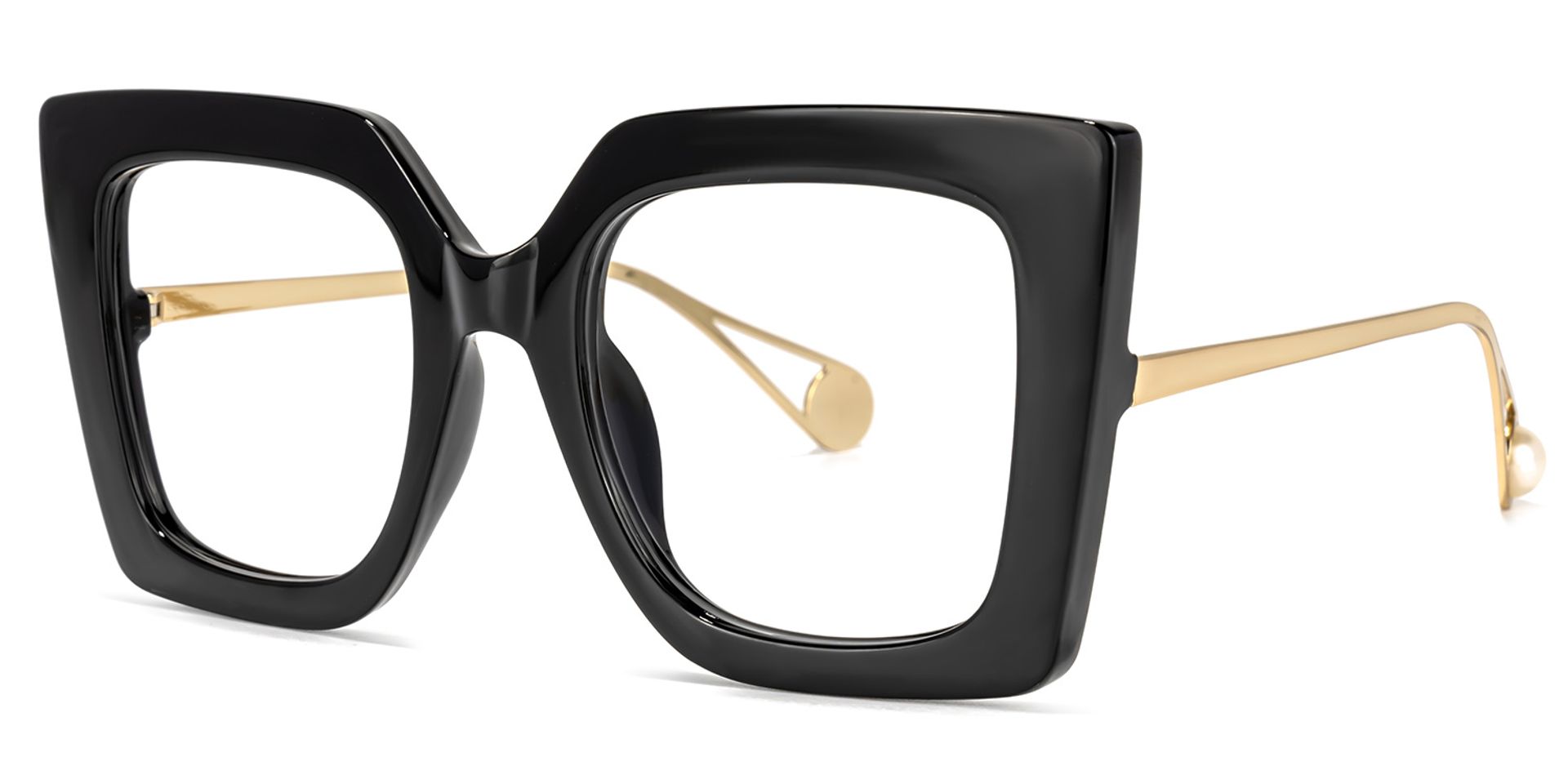 Qatar Square Black Eyeglasses and Wide Frames1
