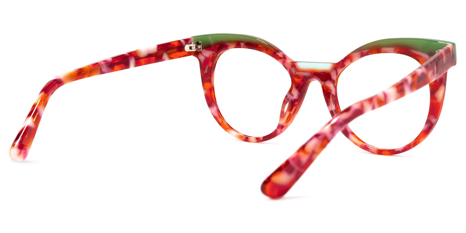 Lismary Cateye Red-Floral Glasses | ZEELOOL UK3