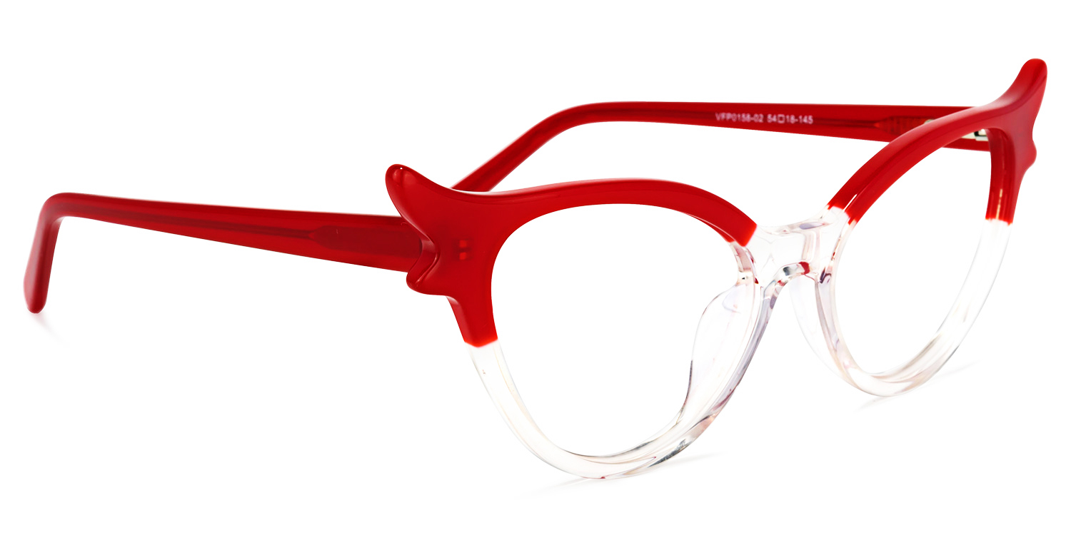 Judy Cat Eye Red Glasses | ZEELOOL UK2