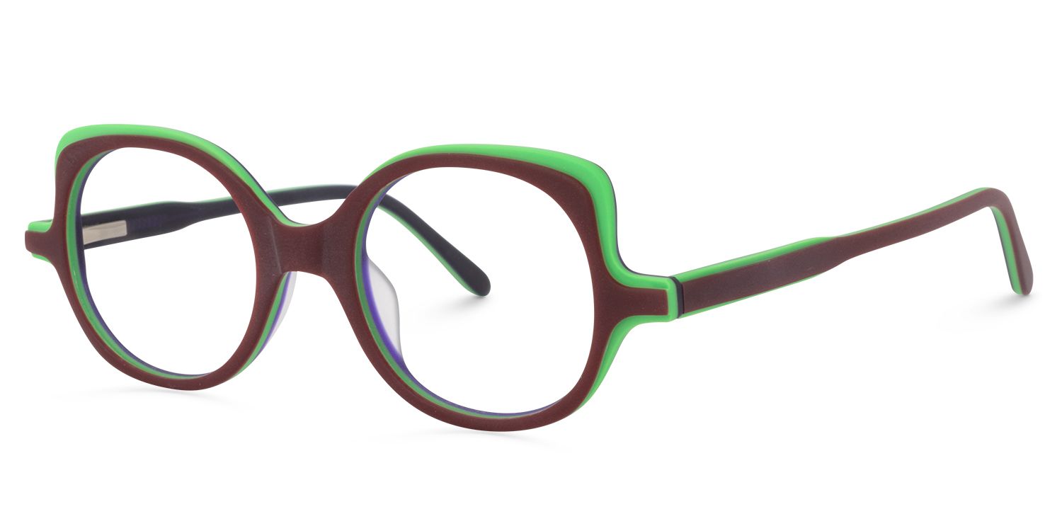 Round Dark-Red Glasses | ZEELOOL UK2