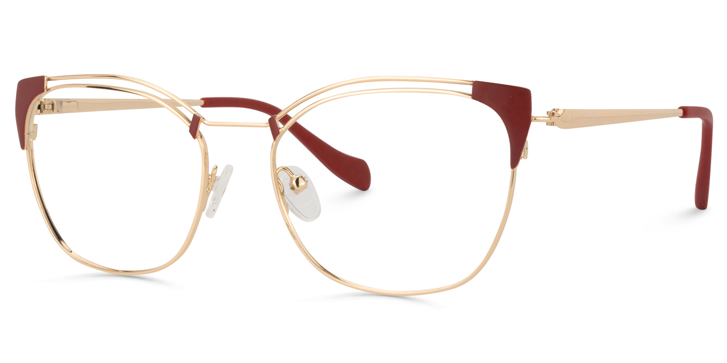 Square Dark-Red Glasses | ZEELOOL UK2