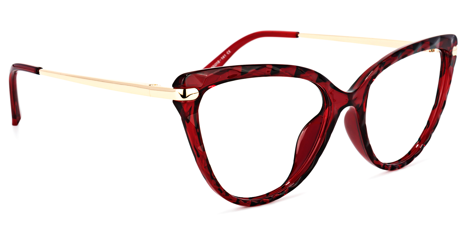 Lucas Cateye Red Eyeglasses with TR90 Frame2