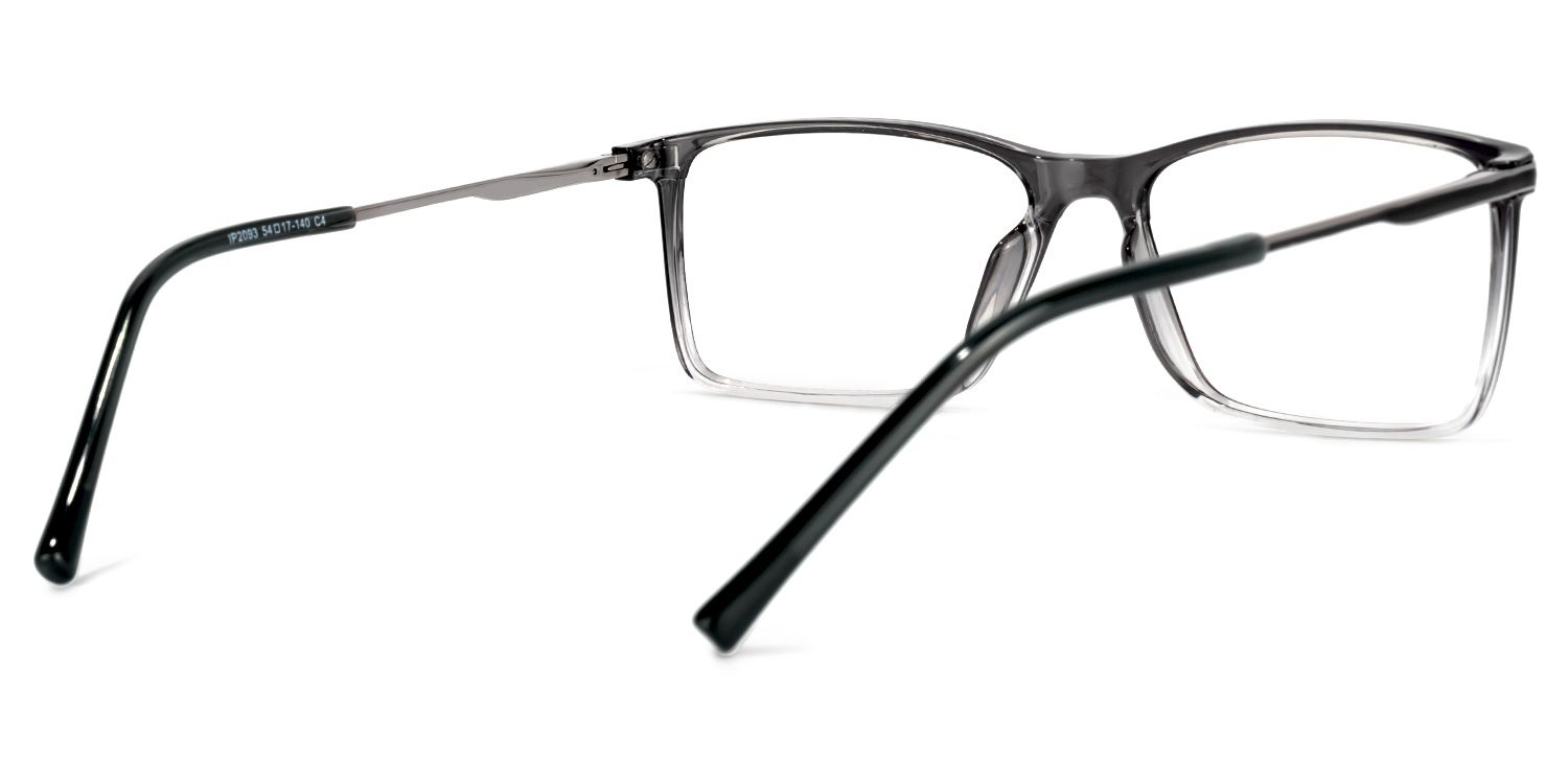 Mikysha Rectangle Gray Glasses | ZEELOOL UK3