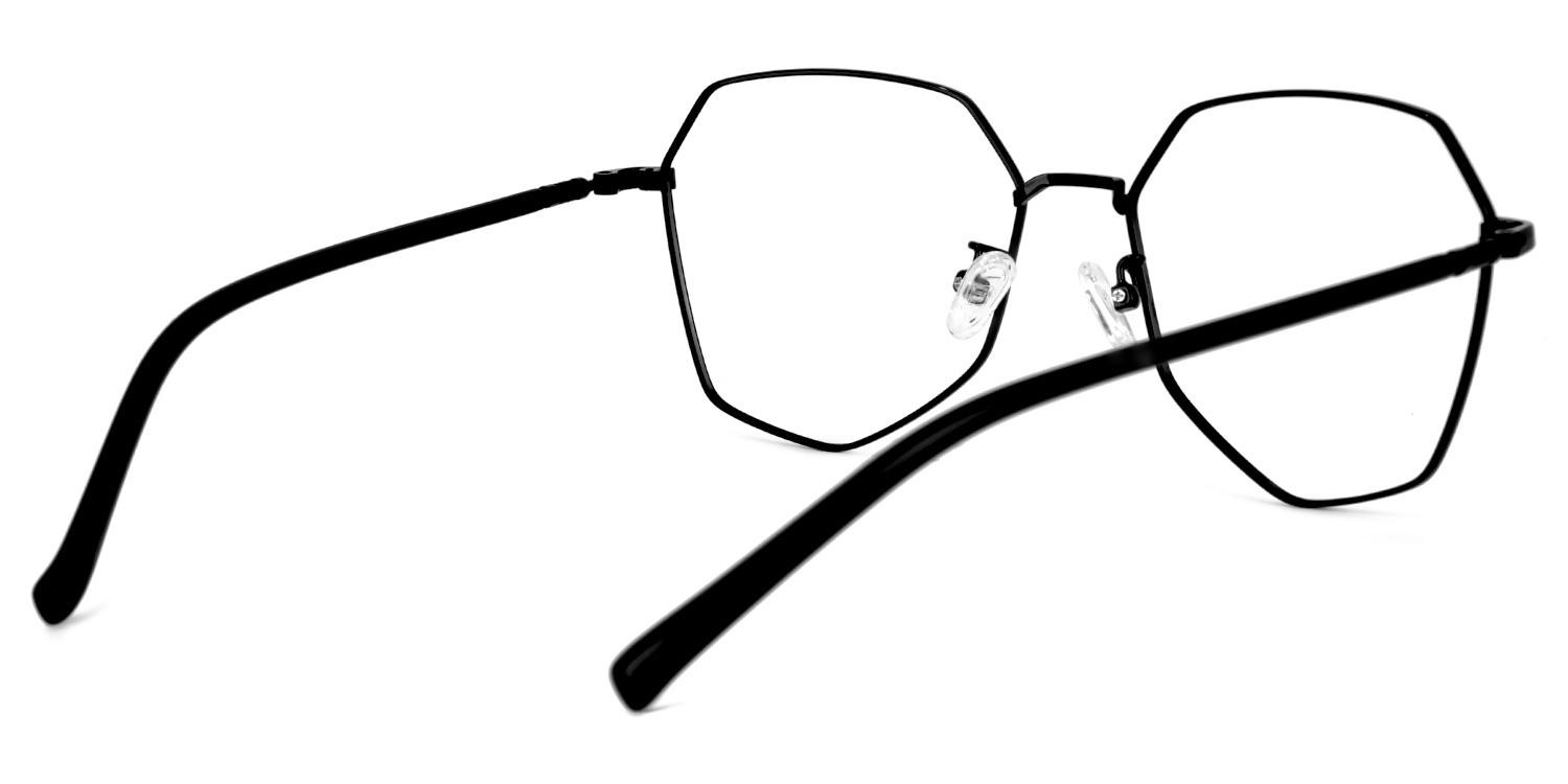 Crumpton Geometric Black Glasses | ZEELOOL UK3