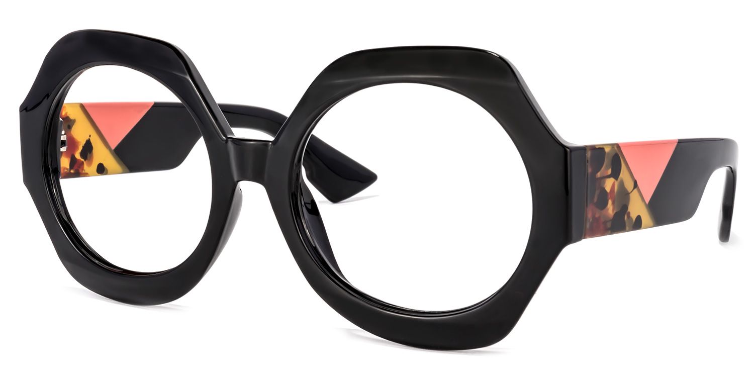 Geoffrey Geometric Black Glasses | ZEELOOL UK2