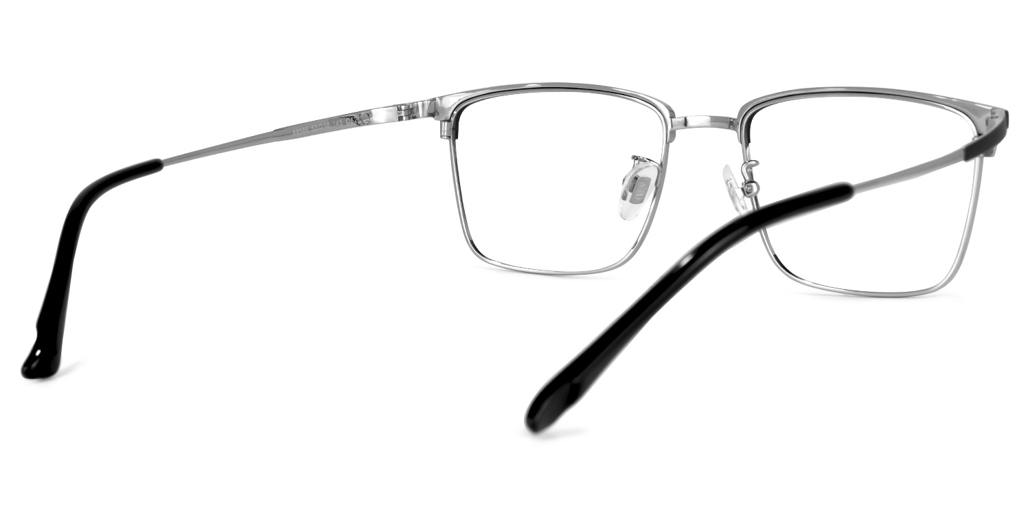 Suella Square Black-Silver Glasses | ZEELOOL UK3