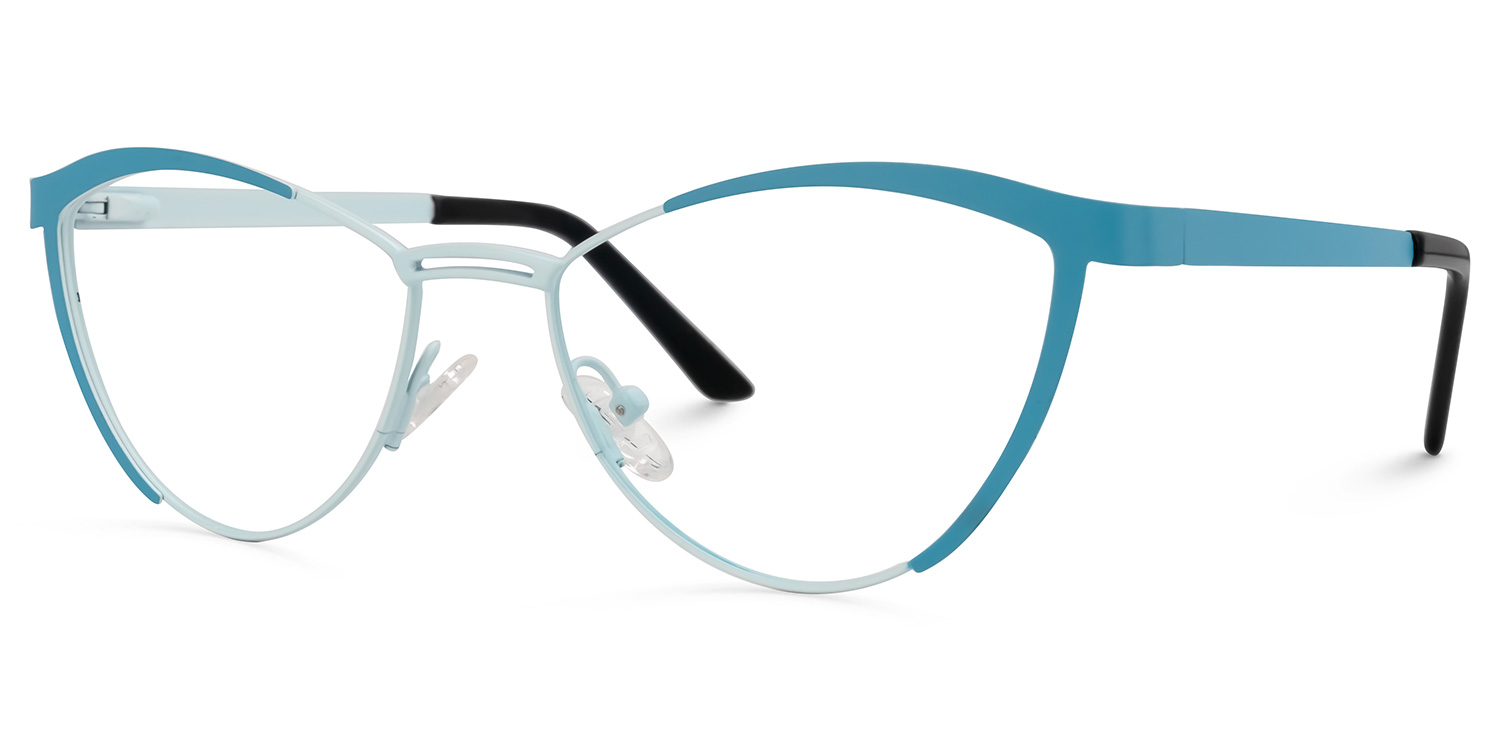 Sydney Cat Eye Blue Glasses | ZEELOOL UK1