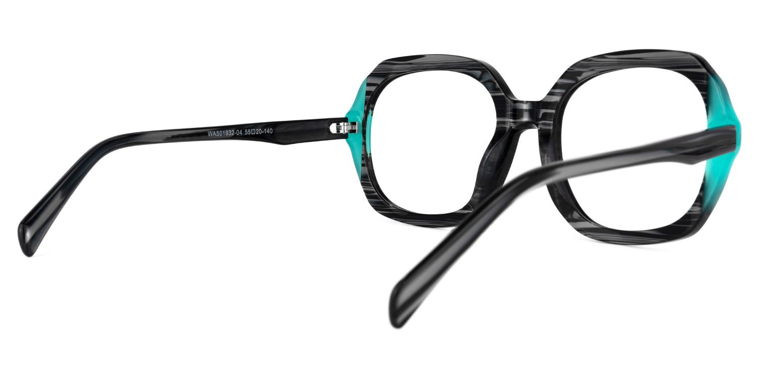 Raquell Square Turquoise Glasses | ZEELOOL UK3