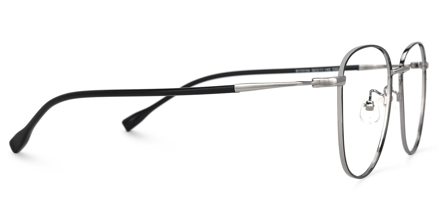 Navedo Square Black-Silver Glasses | ZEELOOL UK2