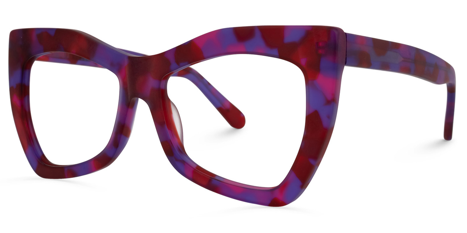 Bernita Geometric Red-Purple Glasses | ZEELOOL UK1