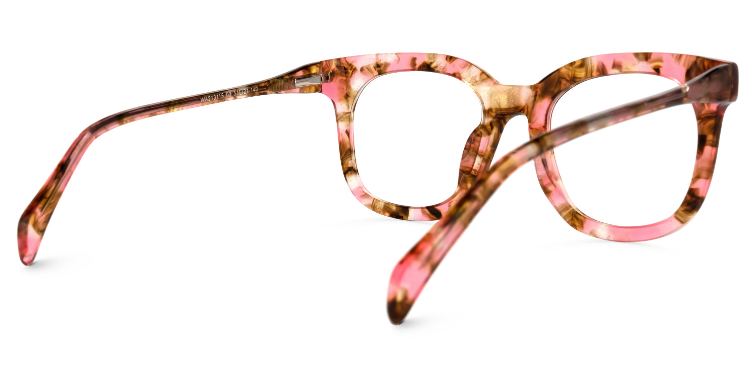 Lynette Square Red-Floral Glasses | ZEELOOL UK3