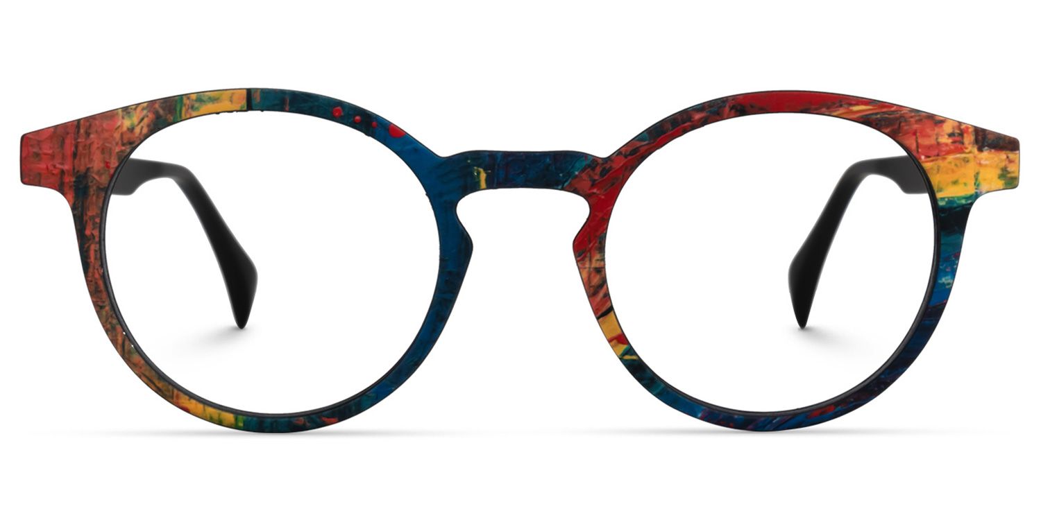 Street-Artist Round Blue-Red Glasses | ZEELOOL UK0