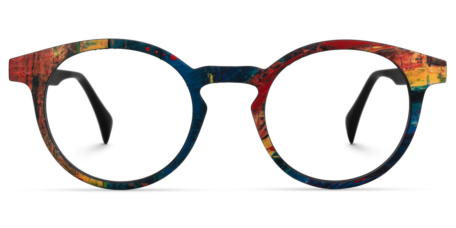 Street-Artist Round Blue-Red Glasses | ZEELOOL UK0