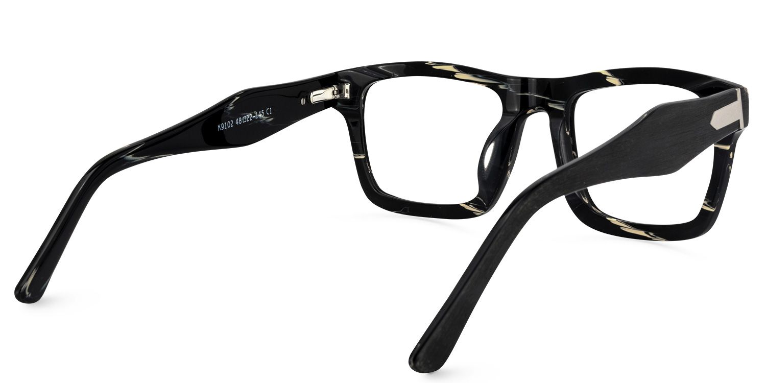Rectangle Black Glasses | ZEELOOL UK4
