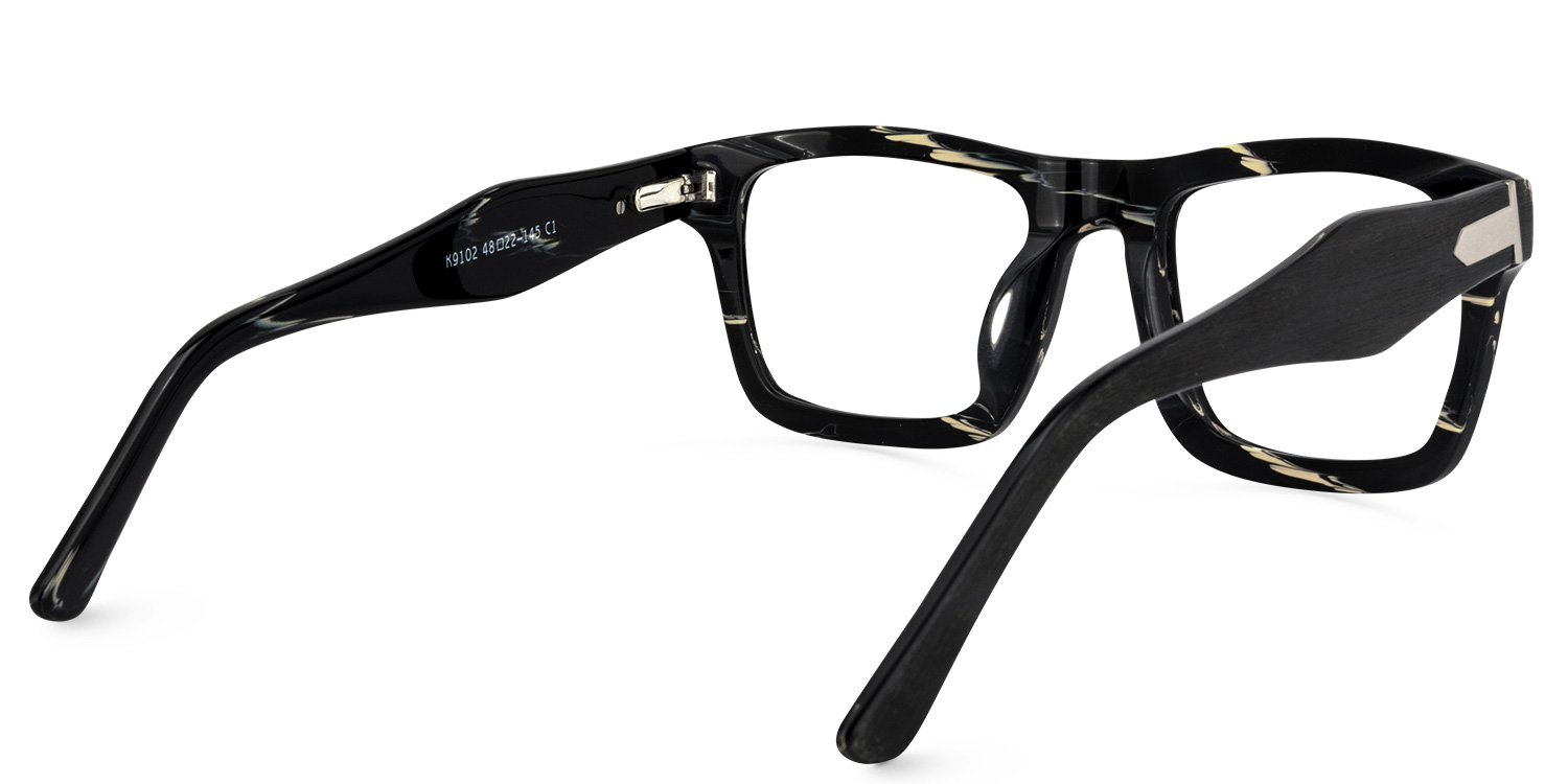 Rectangle Black Glasses | ZEELOOL UK4