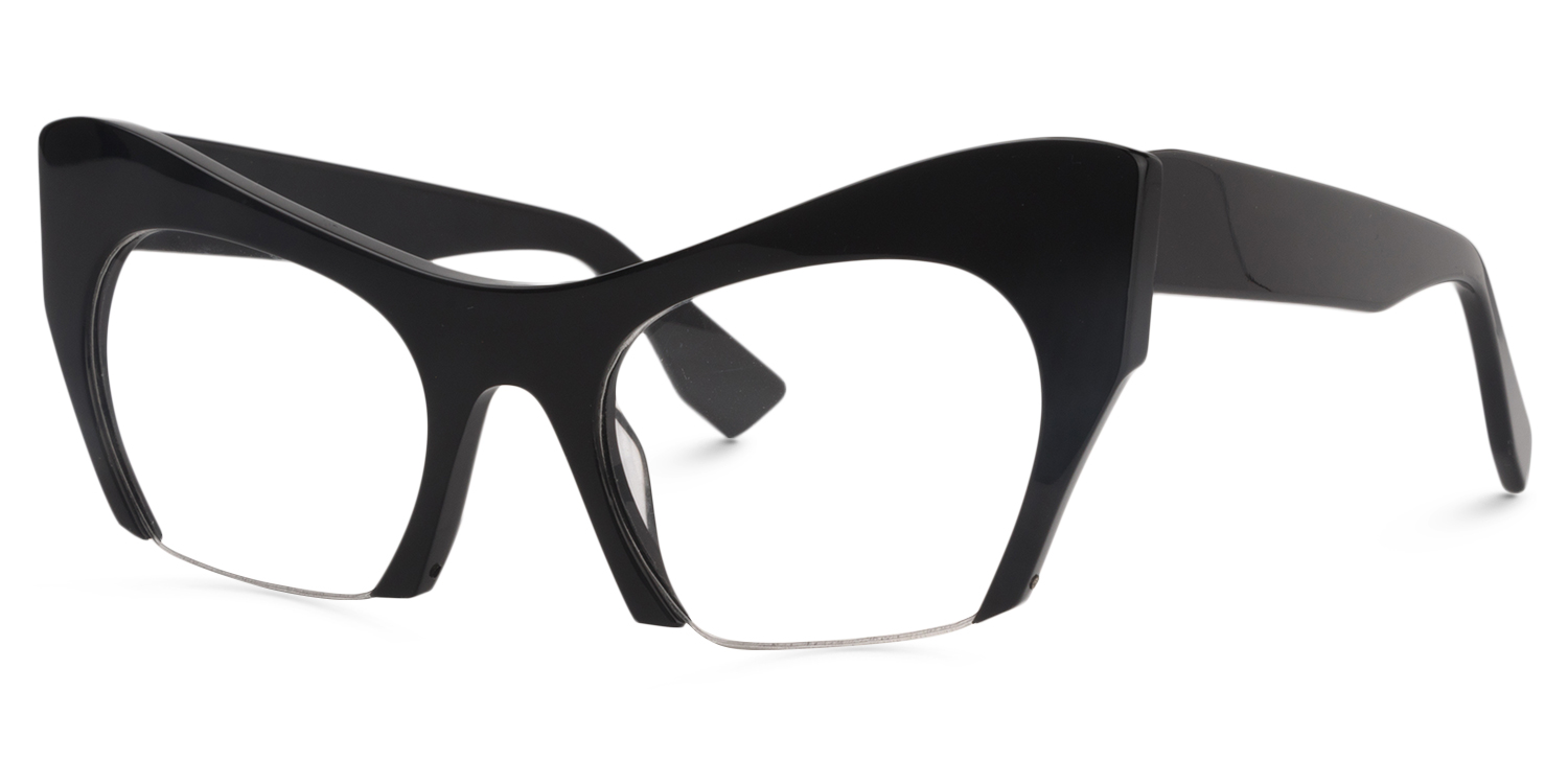 Cat Eye Black Glasses | ZEELOOL UK2
