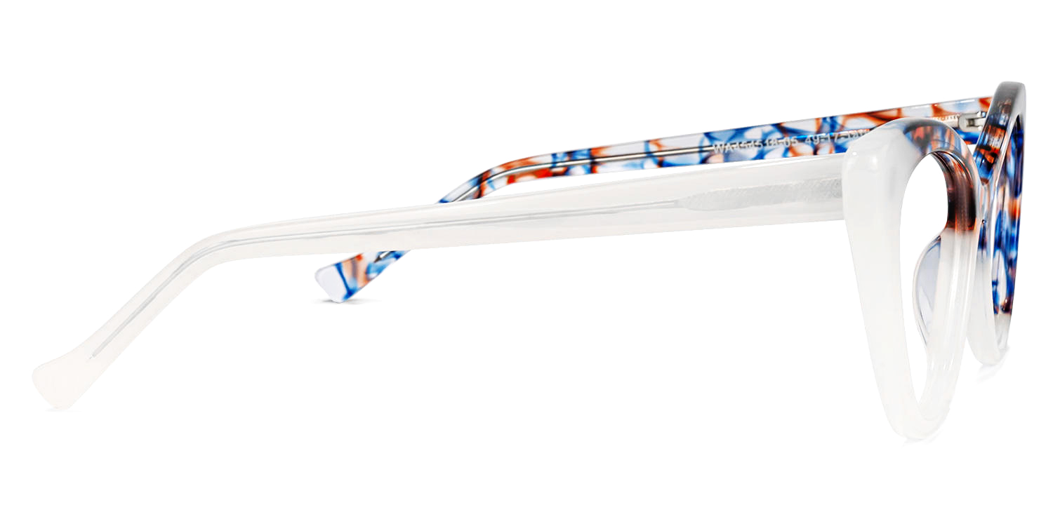 Maxine Cateye White Eyeglasses and Two-Tone Frames2