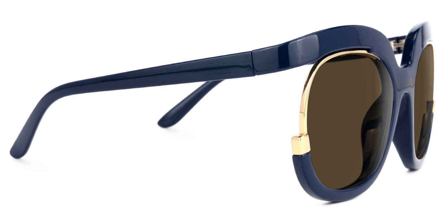 Darice Round Dark-Blue Sunglasses | ZEELOOL UK2