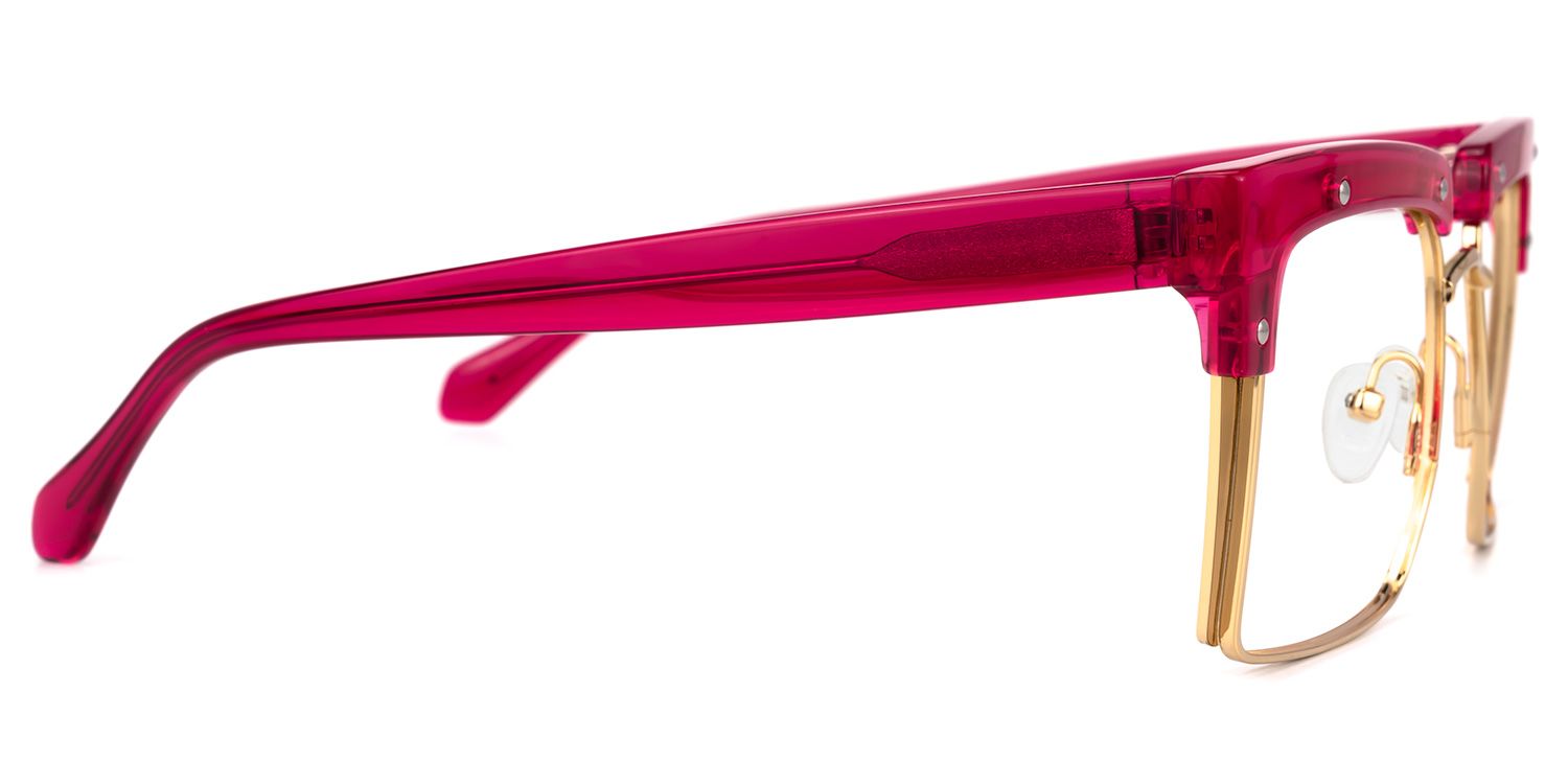 Kiana Square Bright-Pink Frame Glasses | Zeelool2