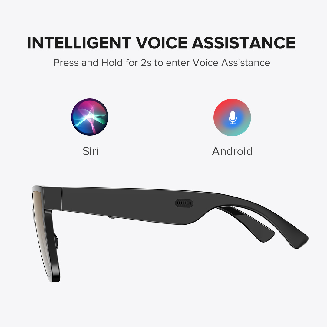 Boman Square Black Bluetooth Sunglasses5