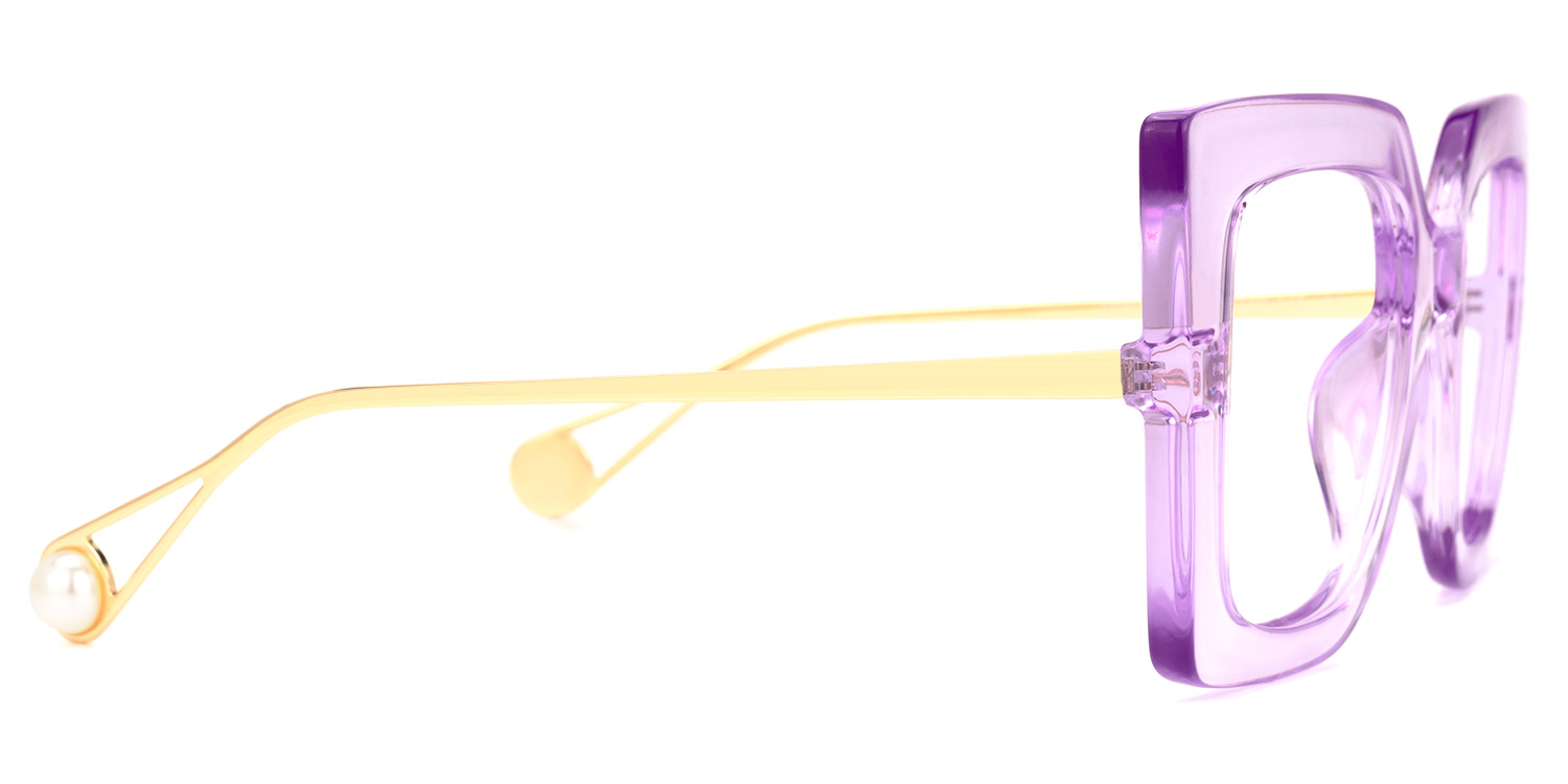 Qatar Square Light-Purple Glasses | Zeelool Glasses2