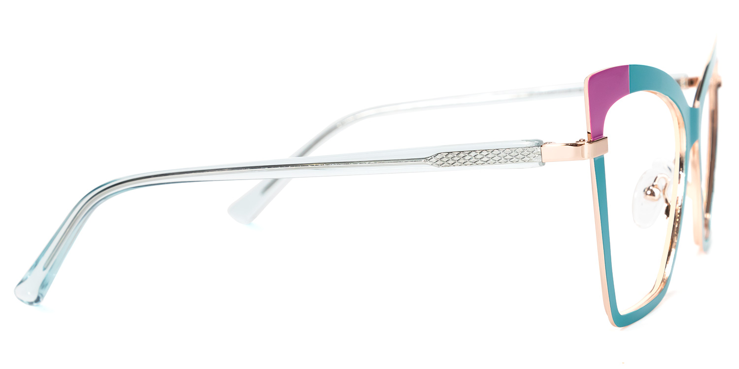 Poulson Cateye Teal Glasses | ZEELOOL UK2