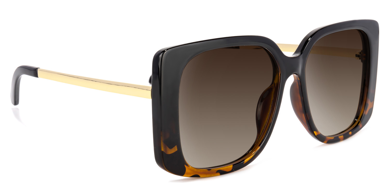 Nancy Square Black Sunglasses | ZEELOOL UK2