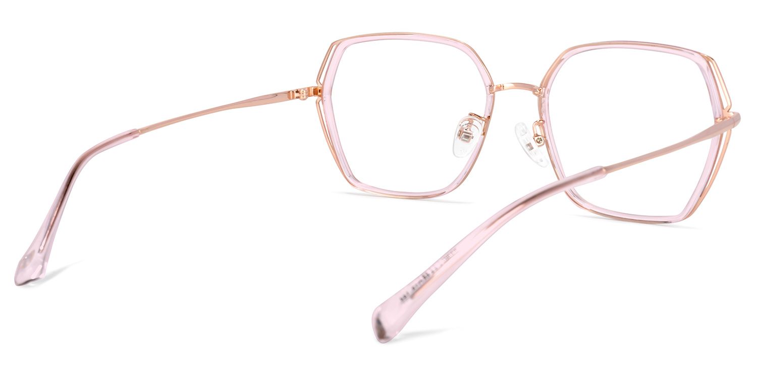 Odessa Geometric Pink Glasses | ZEELOOL UK4