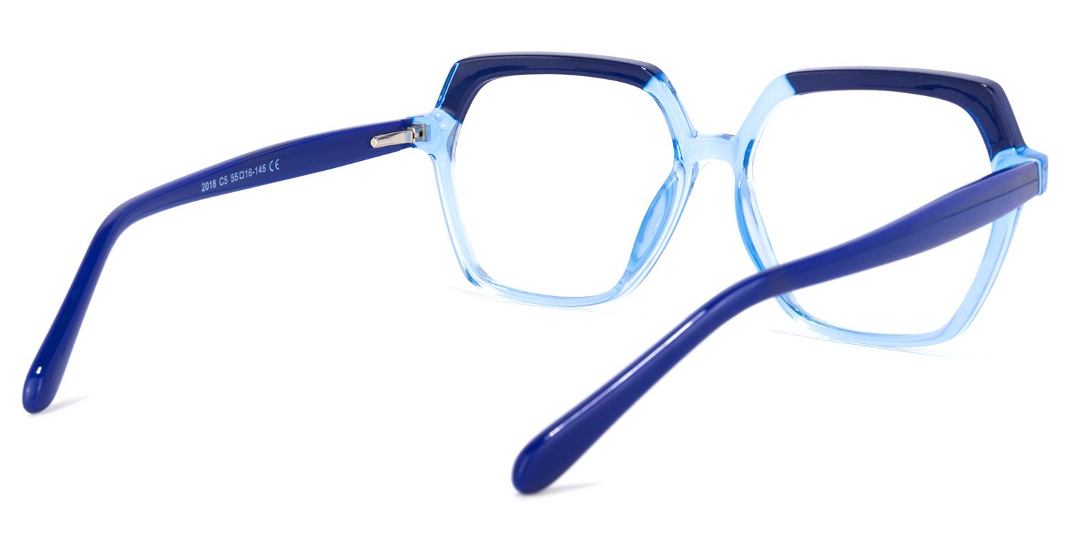 Norah Geometric Light-Blue Glasses | ZEELOOL UK4