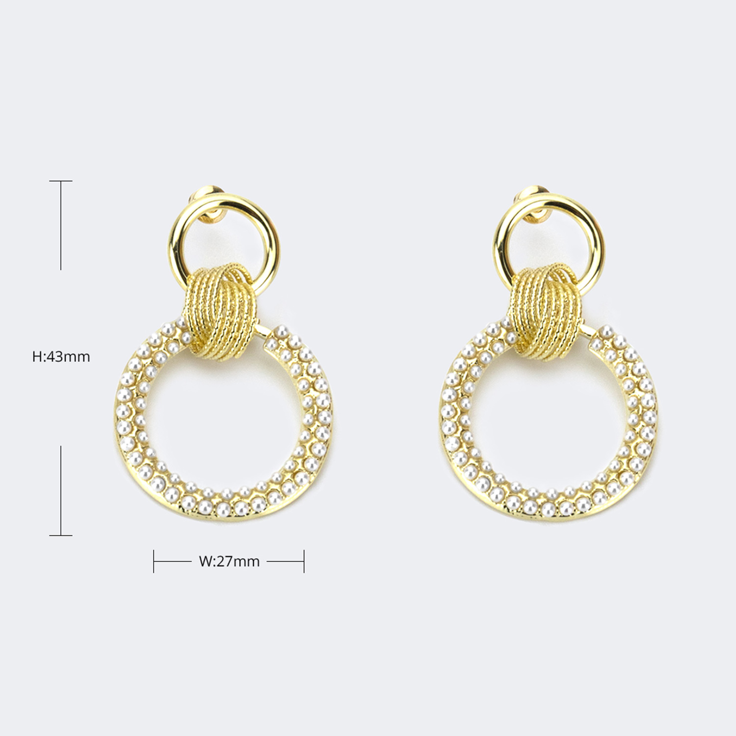 Stylish Round Shape Pearl-Decorated Earrings | ZEELOOL UK3