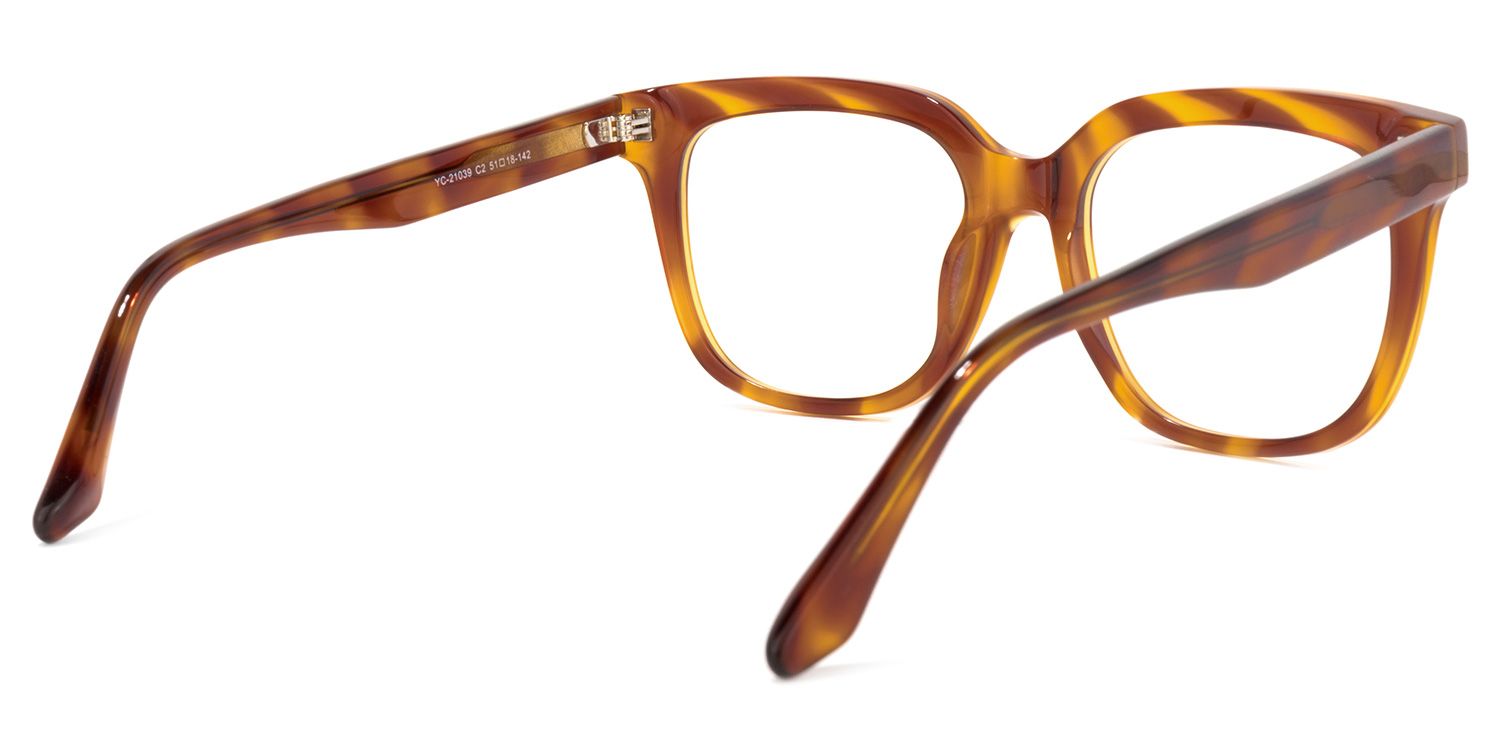 Quiana Square Yellow-Tortoise Glasses | ZEELOOL UK4