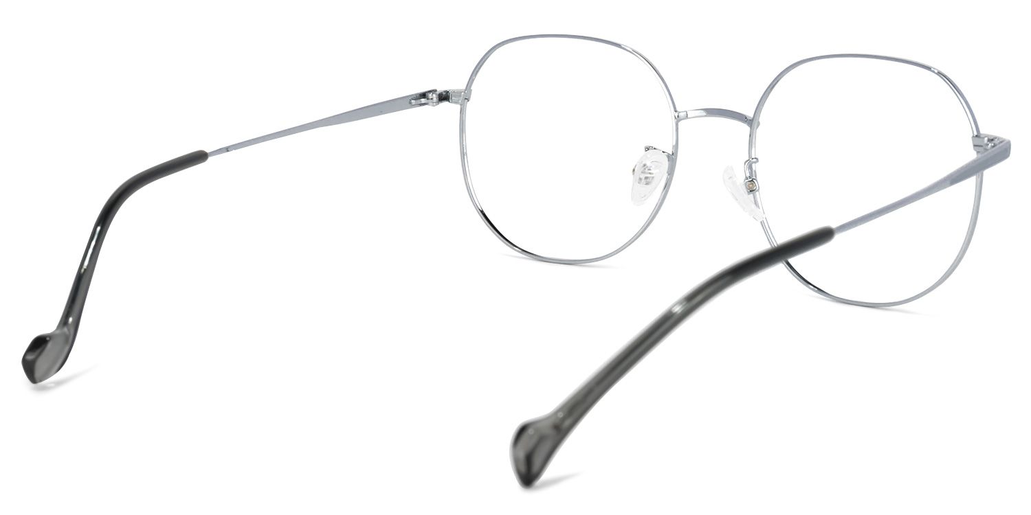 Qusay Round Silver Glasses | ZEELOOL UK4