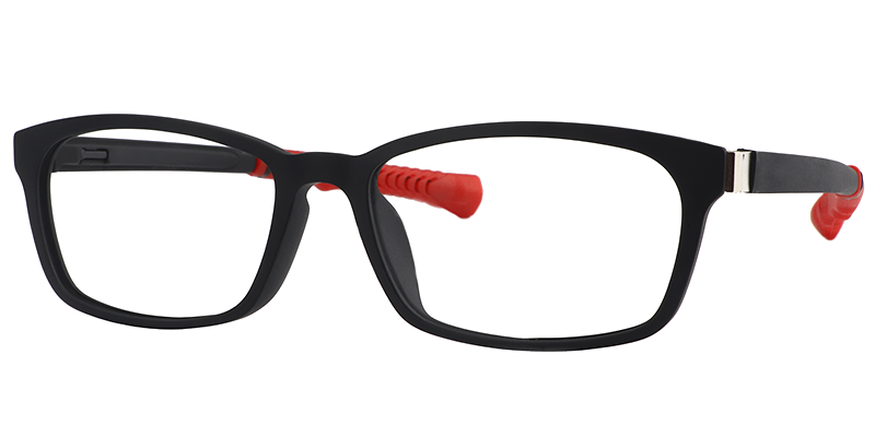 Lacy Rectangle Black Red Sports Glasses | ZEELOOL UK3