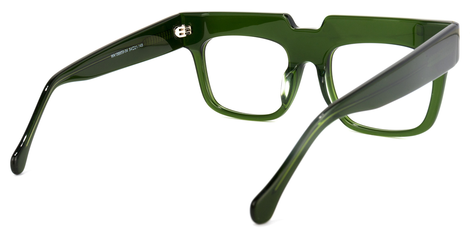 Travis Square Dark-Green Glasses | ZEELOOL UK4