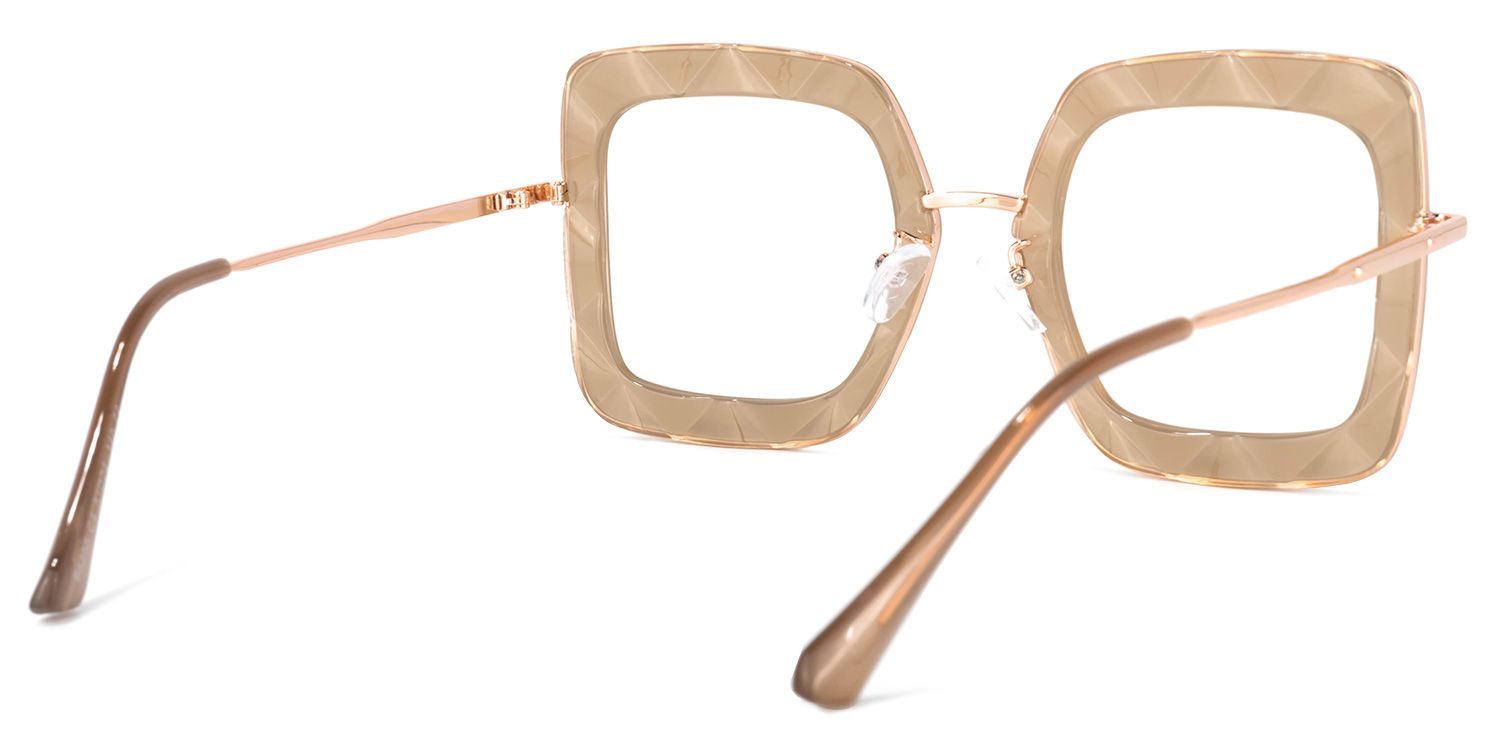 Tucker Square Beige Glasses | ZEELOOL UK4
