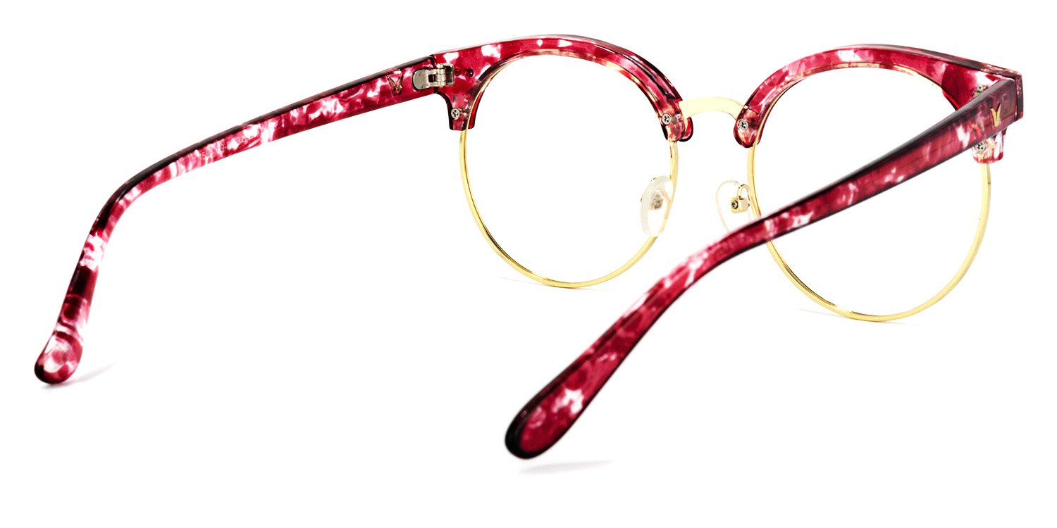 Tatiana Browline Red-Floral Glasses | ZEELOOL UK4
