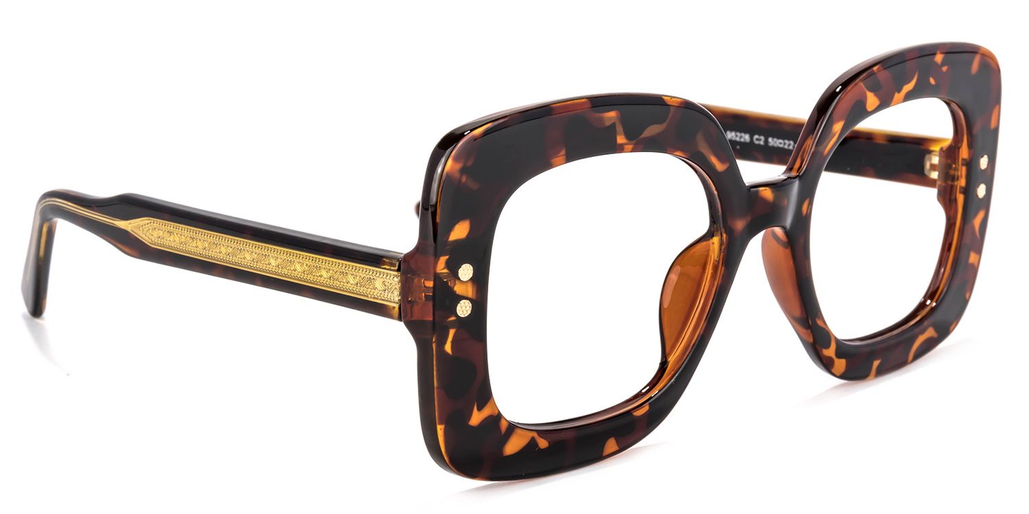 Eloise Square Tortoise Glasses | ZEELOOL UK2