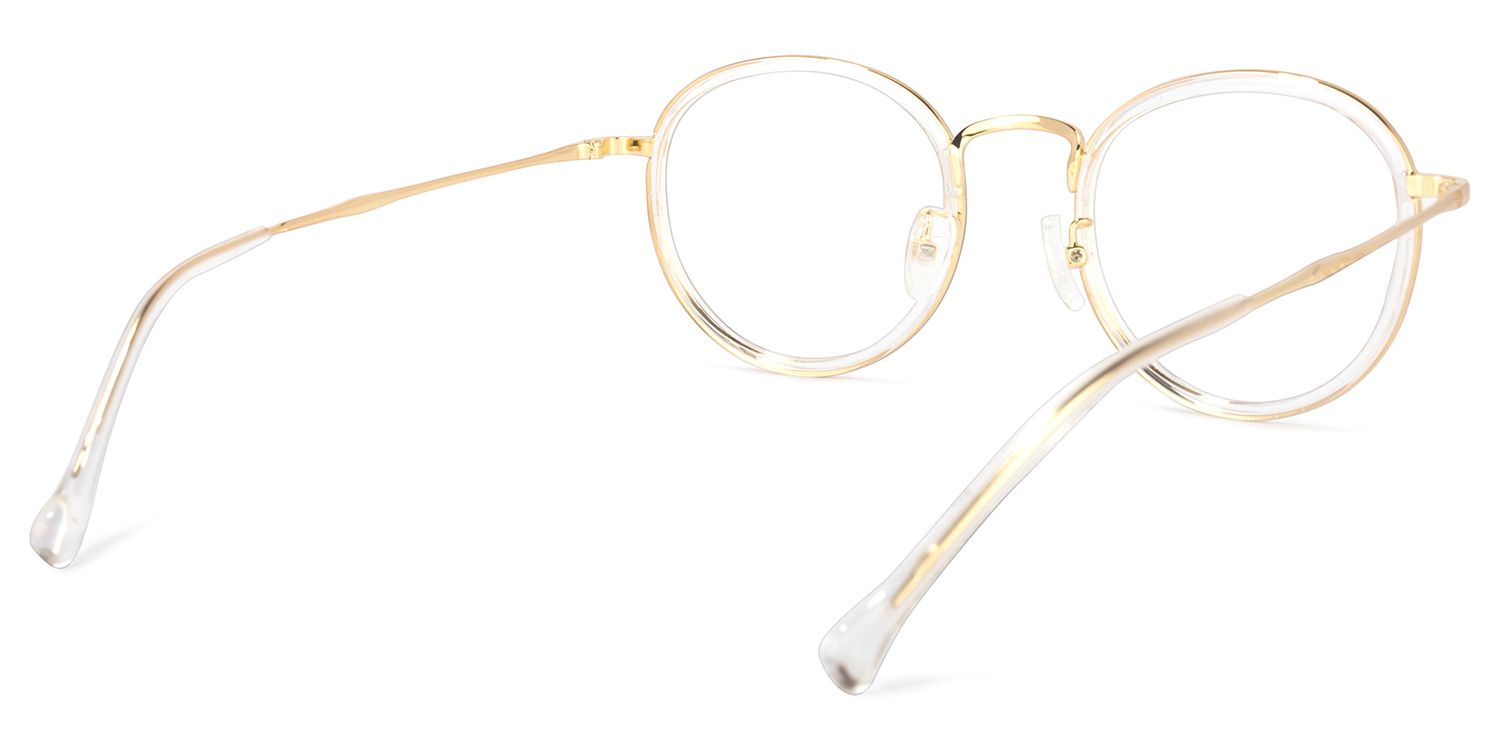 Yahya Round Gold-Clear Glasses | ZEELOOL UK4