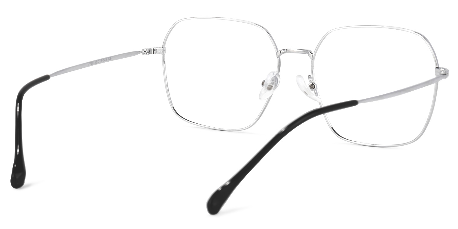 Zander Square Silver Glasses | ZEELOOL UK4
