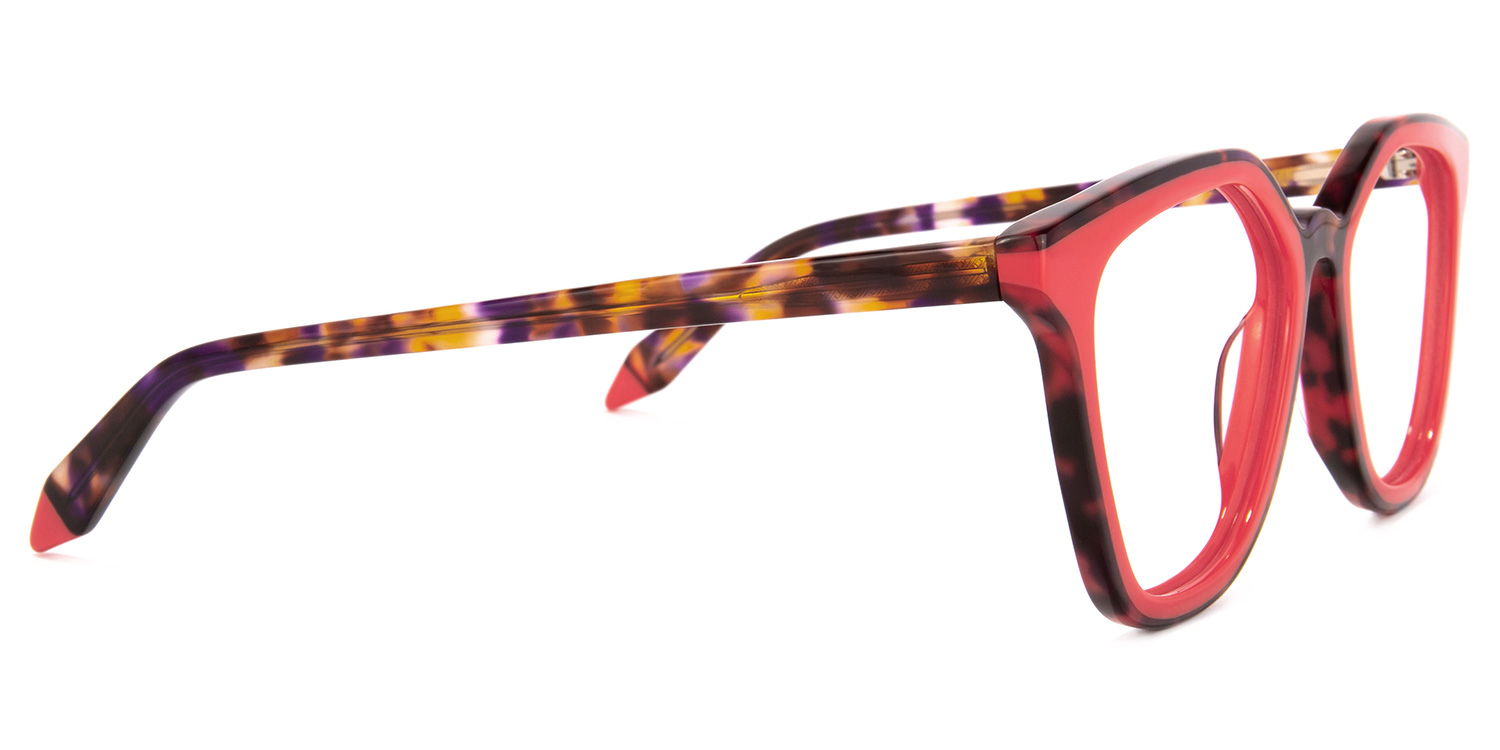 Yannick Square Red Glasses | ZEELOOL UK3