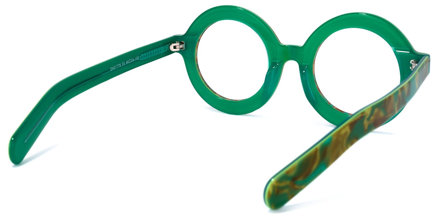 Calhoun Round Green-Floral Glasses | ZEELOOL UK4