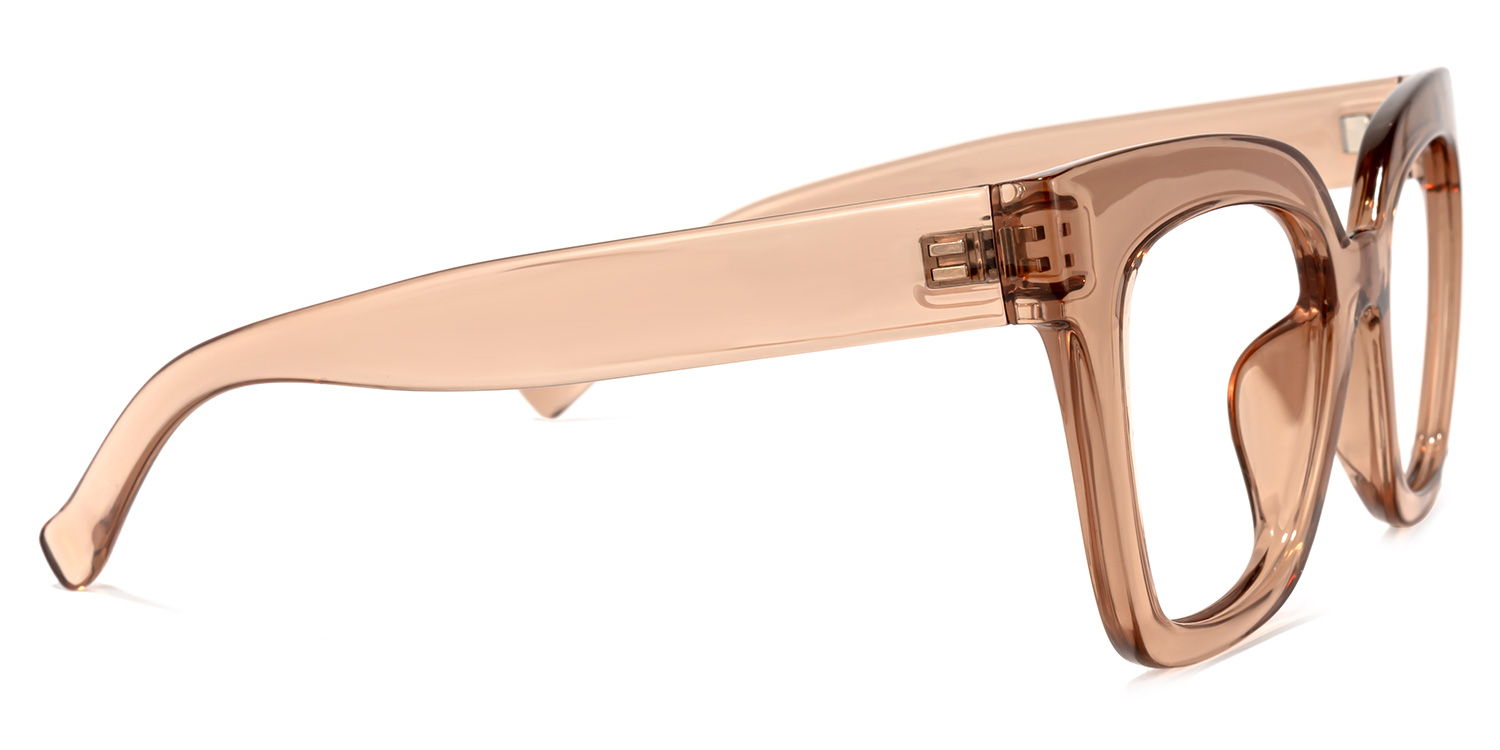 Malcolm Square Crystal Champagne Frame Glasses | ZEELOOL UK3