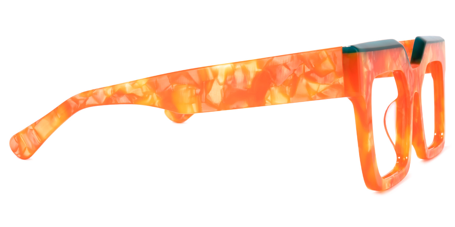 Rosado Rectangle Orange Glasses | ZEELOOL UK3