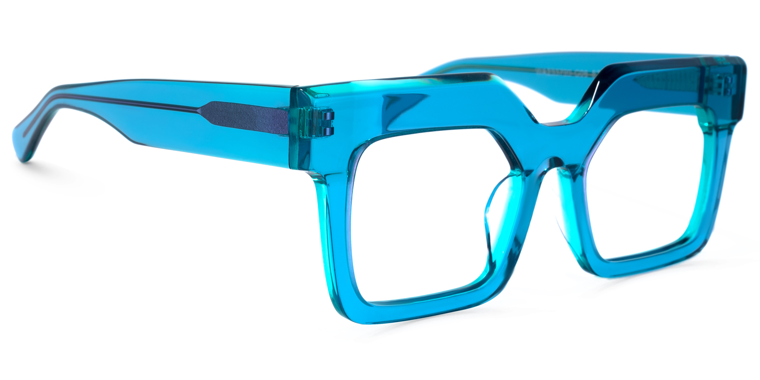 Rosado Rectangle Blue Glasses | ZEELOOL UK2