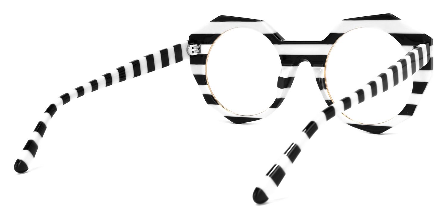 Bogar Geometric Black-White Glasses | ZEELOOL UK4