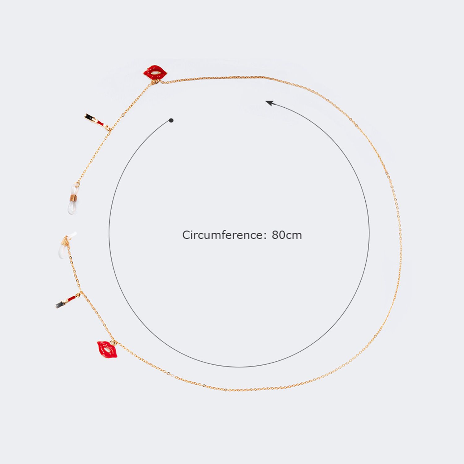 Stylish Red-Lips Lipstick Gold Chain | ZEELOOL UK3