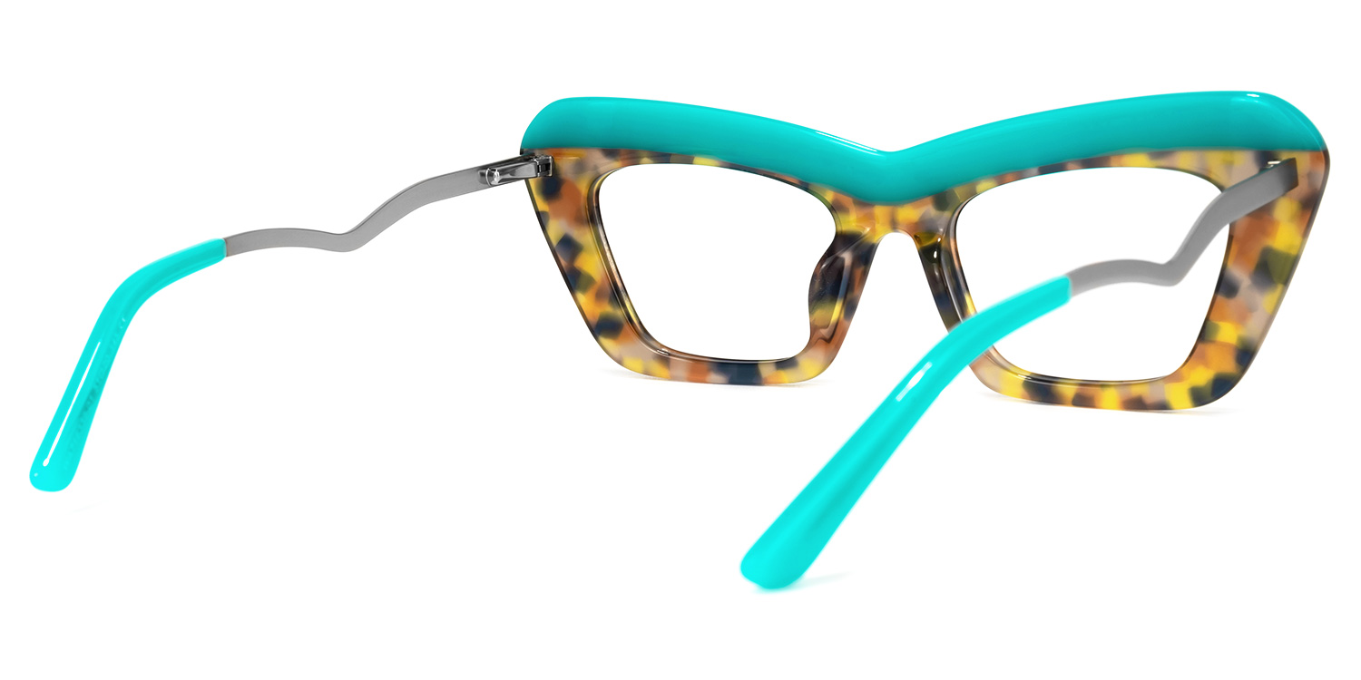 Notes Cateye Turquoise Glasses | ZEELOOL UK4